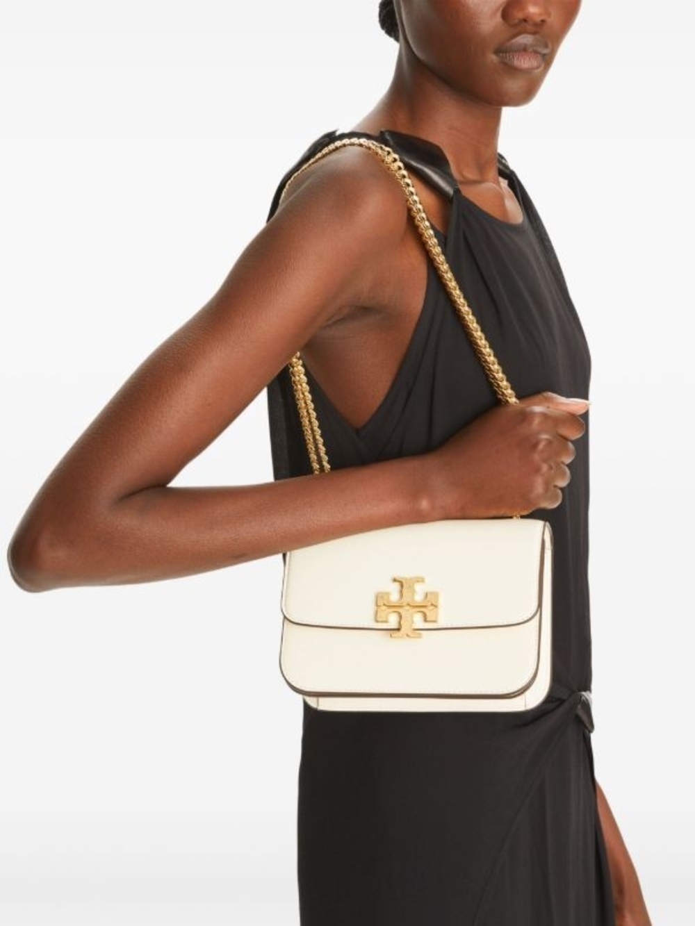 Tory Burch Eleanor Convertible White Leather Chain Shoulder Crossbody - Picture 7 of 8